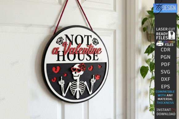 Anti Valentine Day Wall Sign Laser Cut for Branding