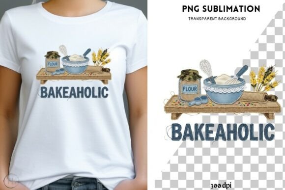 Bakeaholic PNG Funny Baking Lover Graphics