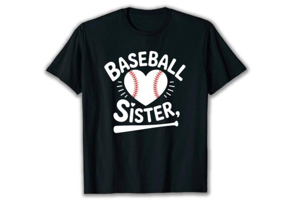 Baseball Sister Funny Baseball Sisters T-Shirt Design Graphics