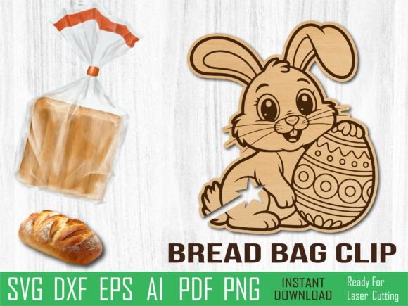 Bunny Egg Easter Bread Clip, Laser Cut for Other Art Amp