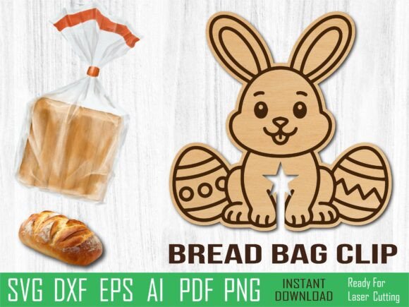 Bunny Eggs Easter Bread Clip Laser Cut