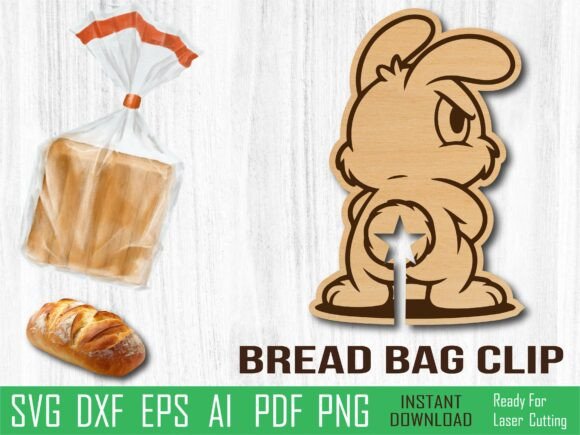 Easter Bunny Back Bread Clip Laser Cut for Spring Amp Projects