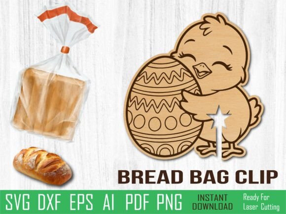 Easter Chick Bread Clip Laser Cut for Home Decor