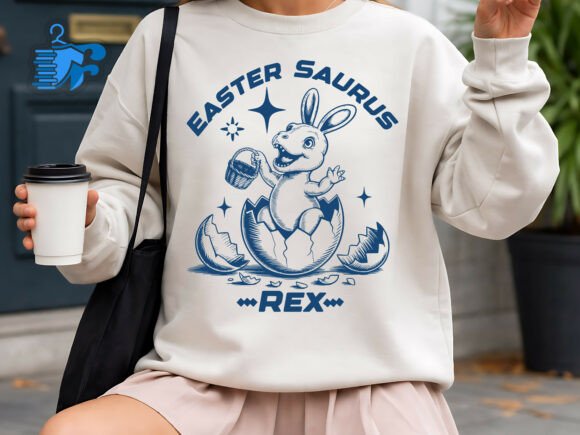 Easter Saurus Rex Funny Dino Design for T-Shirt Graphics