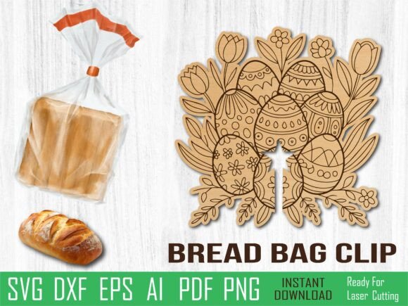 Floral Egg Basket Easter Bread Clip Svg for Laser Cutting and Other Art Amp
