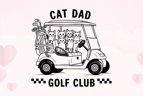 Funny Cat Dad Golf Club Tee Shirt Design for T-Shirt Designs