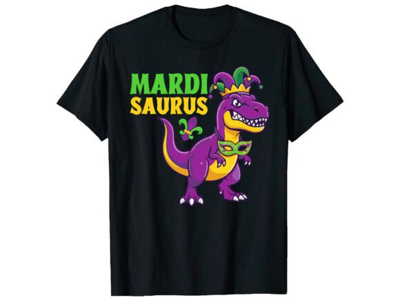 Funny Mardi Saurus T-Shirt Graphics for Editorial Use