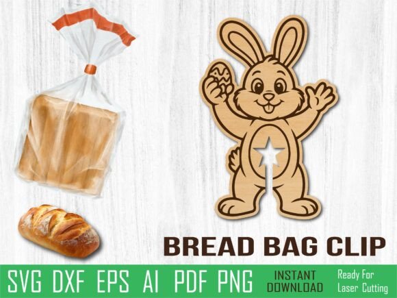 Happy Bunny Bread Clip Laser Cut for Spring Amp Projects