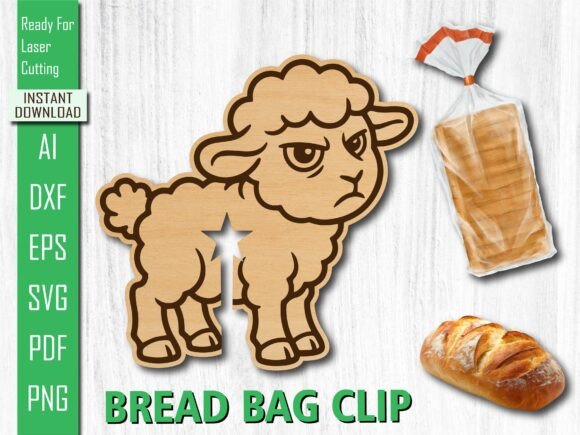 Laser Cut Animal Sheep Lamb Bread Clip for Other Art Amp