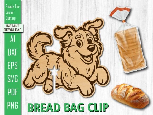 Laser Cut Cute Puppy Smiling Bread Clip for Other Art Amp
