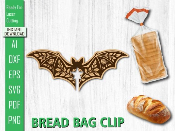 Laser Cut Flying Bat Wing Bread Bag Clip for Other Art Amp
