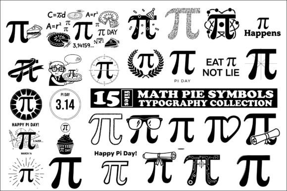 Math Pie Symbols Typography Collection: A Graphic Design Asset for Creative Projects