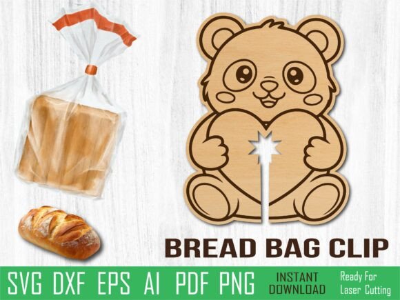 Panda Bread Clip Laser Cut SVG for Other Art Amp