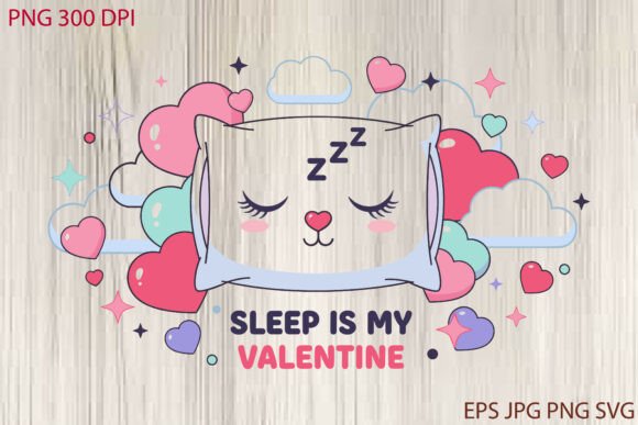 Sleep is My Valentine TShirt Design - A Cozy Graphic for Branding