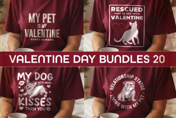 Valentine Day T Shirt Design Bundle Svg for Graphics and T-Shirt Designs